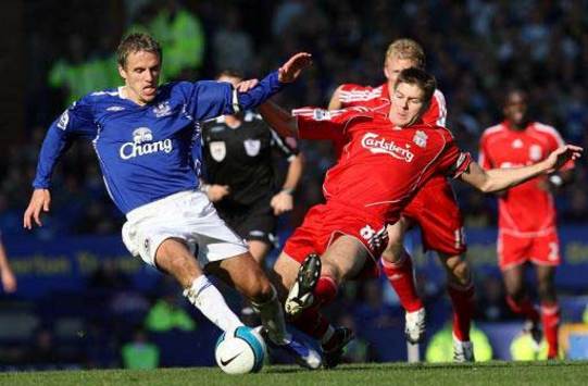 EPL: Steven Gerrard - Phil Neville, Liverpool - Everton (PA)