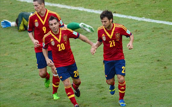 Fernando Torres, Santi Cazorla y David Silva, Spain - Thaiti