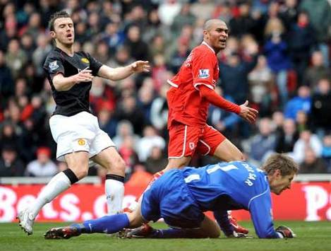 EPL: Afonso Alves , Middlesbrough - Manchester United  (PA)