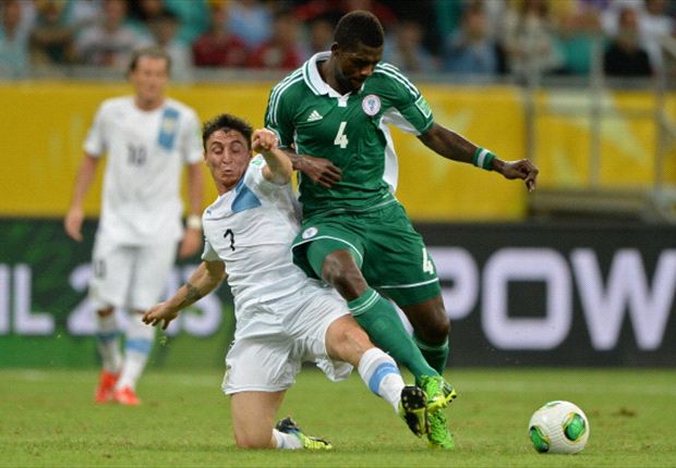 John Ogu in the match against Uruguay