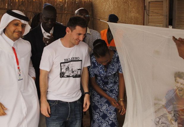 Messi visited Senegal to promote an anti-malaria campaign on Thursday