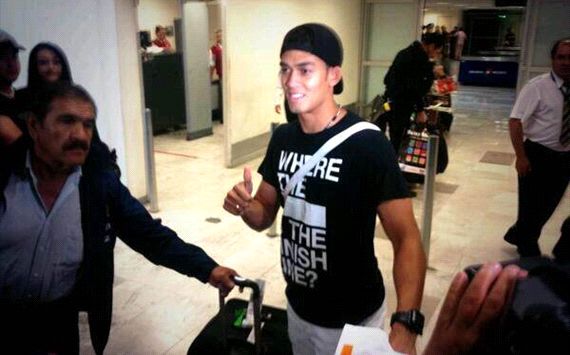 Andrade, a su llegada al aeropuerto