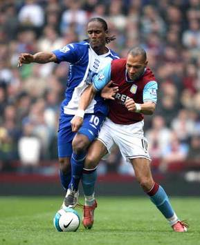 EPL: John Carew - Cameron Jerome, Aston Villa - Birmingham City (PA)