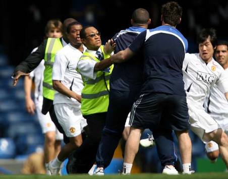 EPL: Patrice Evra - Groundsman, Chelsea - Manchester United (PA)