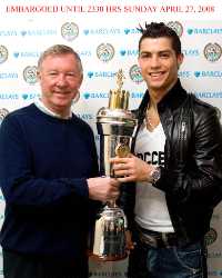 Cristiano Ronaldo, PFA Player of the Tear, 2007-08 (PA)