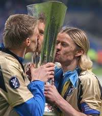 UEFA Cup: Viacheslav Malafeev and Anatoliy Tymoschuk , Zenit St Petersburg - Rangers (PA)