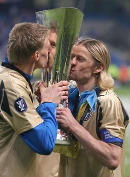 UEFA Cup: Viacheslav Malafeev and Anatoliy Tymoschuk , Zenit St Petersburg - Rangers (PA)