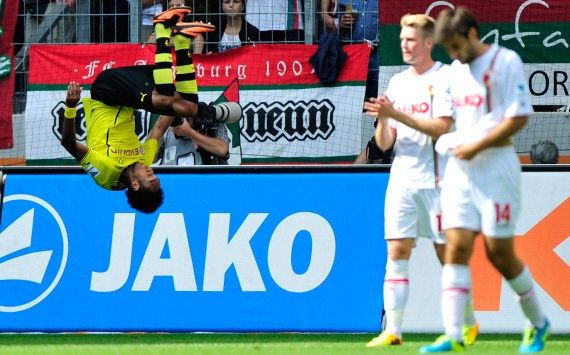 Germany: FC Augsburg - Borussia Dortmund, Pierre-Emerick Aubameyang