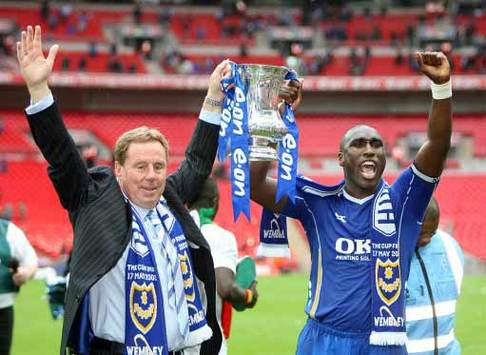 FA Cup: Sol Campbell and Harry Redknapp, Portsmouth - Cardiff City (PA)