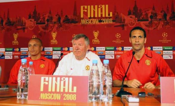 Sir Alex Ferguson, Rio Ferdinand and Wes Brown - Manchester United (PA)