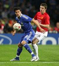 Champions League: Manchester United - Chelsea London, Ballack, Carrick (PA)