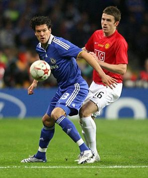 Champions League: Manchester United - Chelsea London, Ballack, Carrick (PA)