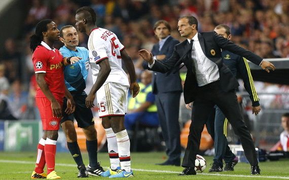 Florian Jozefzoon, Mario Balotelli, Massimiliano Allegri, PSV - AC Milan