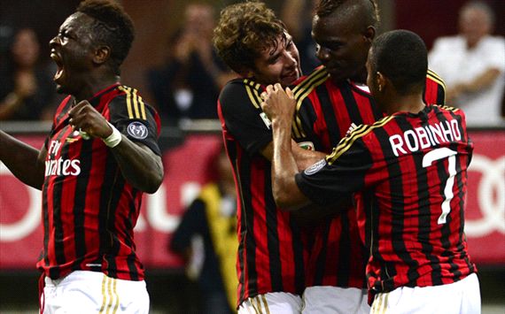 Milan celebrating