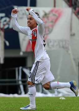 Diego Buonanotte festeja el gol que le dio el título a River ante Olimpo