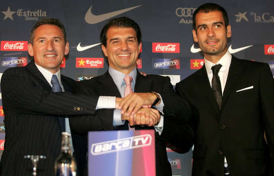 Begiristain - Laporta - Guardiola - Barcelona (Marca)