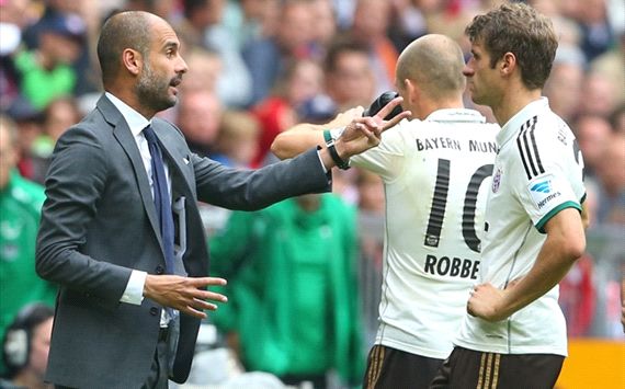 Pep Guardiola Thomas Müller Bayern Munich