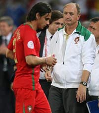 Euro 08: Scolari and Nuno Gomes, Portugal - Germany (PA)