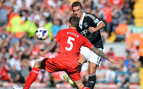 Rickie Lambert  Daniel Agger Liverpool Southampton Premier League