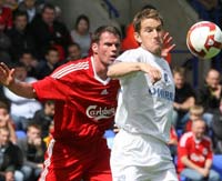 Friendly : Chris Greenacre - Jamie Carragher ,Tranmere Rovers - Liverpool (PA)