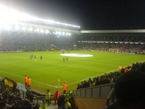 Anfield at night