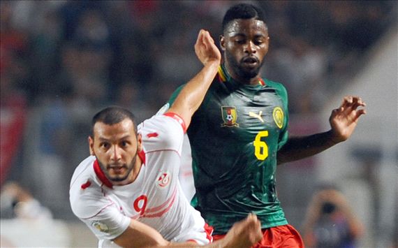 Yassine Chikhaoui Tunisia  Bilong Song Cameroon World Cup qualification October 13, 2013