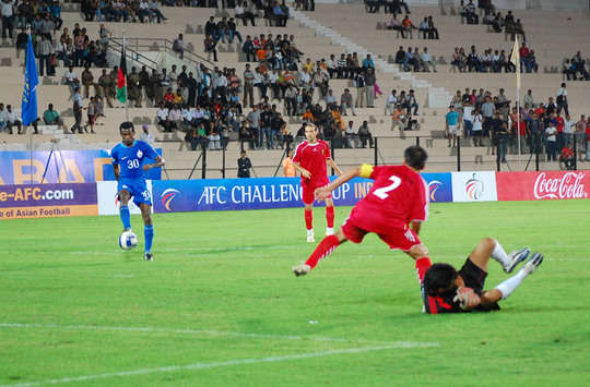 Climax Lawrence scores for India Against Afganisthan in AFC Challenger Cup at Hyderabad