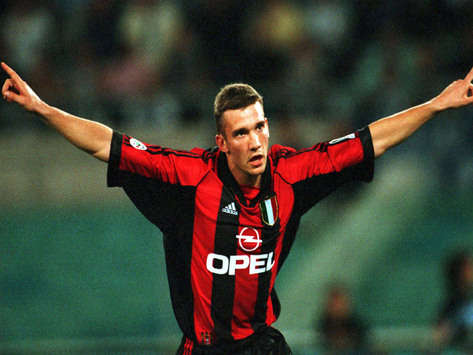 Andryi Shevchenko'nun Milan günlerinden kalma bir sevinç görüntüsü (Foto Grazia Neri)