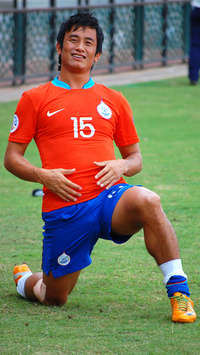 Bhaichung Bhutia of India at AFC Challenge cup at Hyderabad