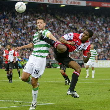 Leroy Fer & Jan Vennegoor of Hesselink, Feyenoord-Celtic (Foto ANP)