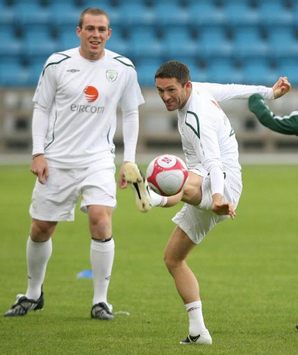 Robbie Keane and Richard Dunne - Ireland (PA)