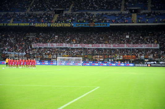 Italian SuperCup Inter-Roma: Mourn minute pre-match for the death of Franco Sensi, the Roma chairman (Foto Grazia Neri)