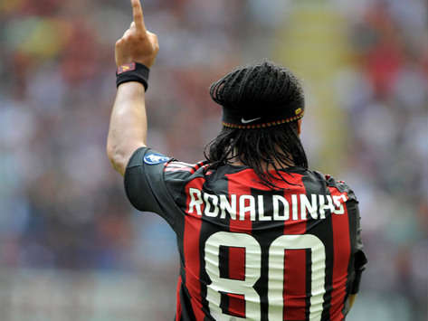 Ronaldinho on his debut for Milan against Bologna