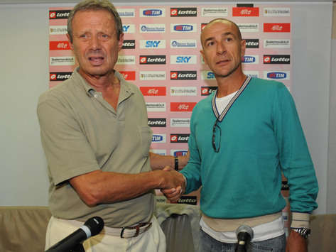 Maurizio Zamparini e Davide Ballardini alla presentazione del nuovo tecnico rosanero (Foto Grazia Neri)