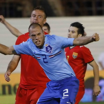 WCQ: Macedonia - Netherlands, John Heitinga (foto ANP)