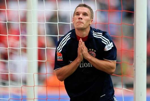 Stiller Jubel: Münchens Lukas Podolski bei "seinem" FC (firo)