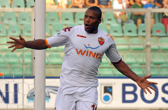 The Beast is Back: Julio Baptista scores his first goal for Roma against Palermo, though the Sicilians went on to win the game 3-1.