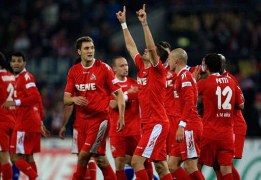 Bundesliga: 1. FC Köln - FC Schalke 04, Torjubel nach dem 1:0 (firo)
