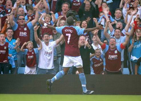 Aston Villa's Ashley Young continued his stunning start to the season with a goal against Sunderland this afternoon, in a game which his side won 2-1.