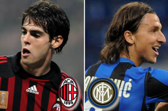 Clash of the Titans: Kaka of Milan and Zlatan Ibrahimovic of Inter will meet in the first derby of the season on Sunday. Inter have had the better start, but Milan are hitting form just at the right time - which way will it go?