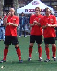 Frank Leboeuf, Richard Gough, Brian Dunseth, Hollywood United, GrassrootSoccer charity match (Goal.com)