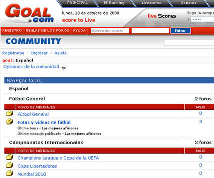 El Nuevo Foro de la Comunidad de Goal.com
