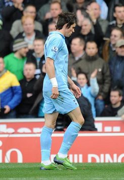 Walk of Shame: Gareth Bale after being sent off for Spurs against Stoke City