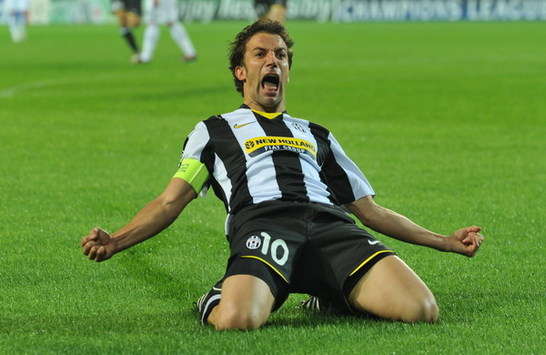 Juventus striker Alessandro Del Piero relishes his wondergoal against Real Madrid (Grazia Neri)