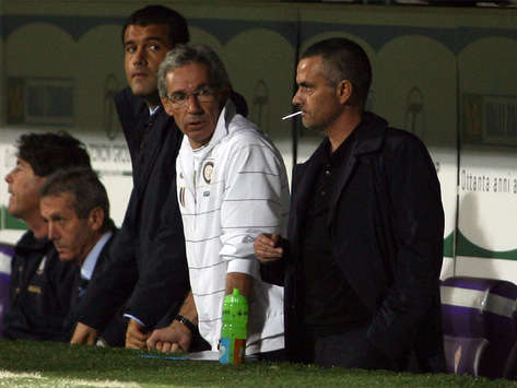 José Mourinho e Beppe Baresi durante Fiorentina-Inter (Grazia Neri)
