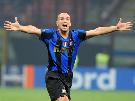 Inter's Esteban Cambiasso shows his frustration during the 3-3 draw against Anorthosis Famagusta.