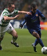 CL: Scott Brown - Luis Nani, Celtic v Manchester United (PA)