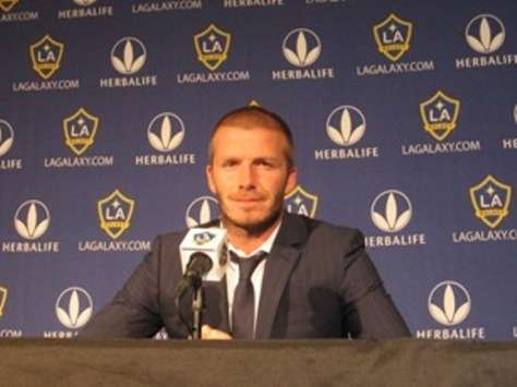 David Beckham of Los Angeles Galaxy press conference