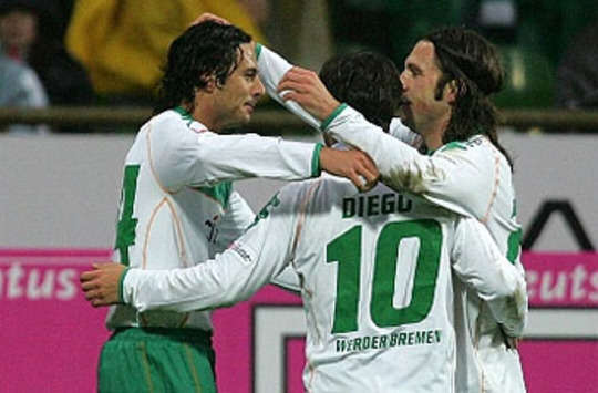 Almanya: Pizarro, Frings & Diego (Werder Bremen) (firo)