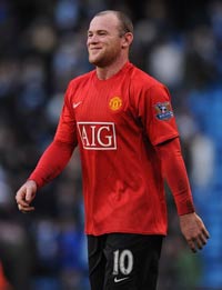 Wayne Rooney celebrating his goal in the Manchester derby, backing up his pre-match jibes in style.